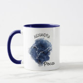 Mug Pisces Starry Night Constellation Nom personnalisé (Gauche)