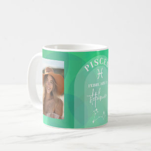 Mug Pisces Zodiac Astrologie Photo Personnalisée Date 