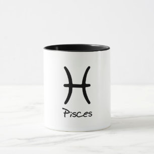Mug Pisces Zodiac Connexion Arrière - plan blanc