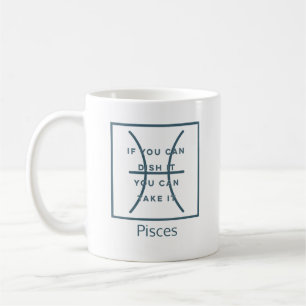 Mug Pisces Zodiac Sign Fun Citation Moderne Bleu Texte
