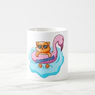 Mug piscine de chat vitres d'été Conception amoureux
