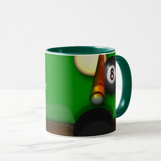 Mug Piscine et billards de huit boules personnalisés (Devant droit)