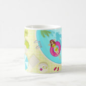 Mug Piscine fille en bikini plage d'été (Centre)