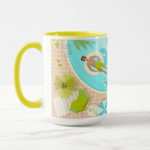 Mug Piscine mec sur la plage tropicale estivale vacanc