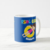 Mug Piscine mignonne fille nage sur mesure équipe enfa (Devant droit)