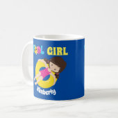Mug Piscine mignonne fille nage sur mesure équipe enfa (Devant gauche)