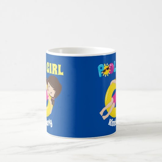 Mug Piscine mignonne fille nage sur mesure équipe enfa (Centre)