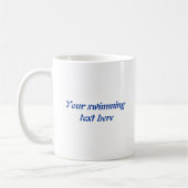 Mug Pismming venin, swimmer on blue circle custom (Gauche)