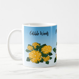 Mug Pissenlit fleur sauvage stylisé & Papillon Jaune