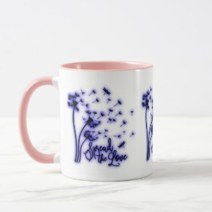 Mug Pissenlits et Libellules Répandez l'Amour