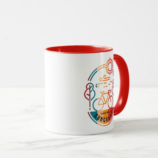 Mug Piste cyclable Retro Suncoast (Devant droit)