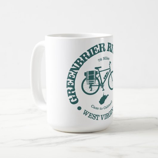 Mug Piste de la rivière Greenbrier (cyclisme) (Devant gauche)