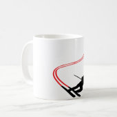 Mug piste rouge de ski alpin (Devant gauche)