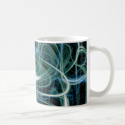 Mug Pistes de lumière verte Abstraites (Droite)