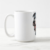 Mug Pit Bull Gris Bleu Féroce avec Collier à Chaîne à (Gauche)