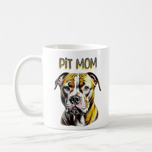 Mug Pit Bull Maman | AMOUREUX DES CHIENS (Gauche)