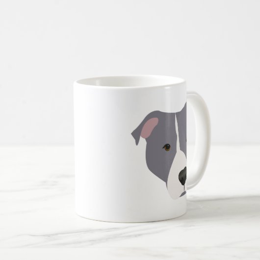 Mug Pitbulbe gris et blanc (Devant droit)
