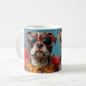 Mug Pitbull au cœur Roses Saint-Valentin (Devant gauche)