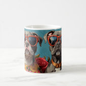 Mug Pitbull au cœur Roses Saint-Valentin (Centre)