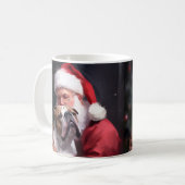 Mug Pitbull avec le Père Noël Fête de Noël (Devant gauche)