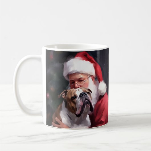 Mug Pitbull avec le Père Noël Fête de Noël (Gauche)