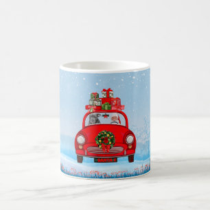 Mug Pitbull Chien En Voiture Avec Le Père Noël