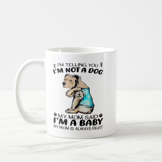 Mug Pitbull Chien I Love Maman Tattoo Pitbull Amoureux (Gauche)