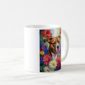Mug Pitbull dans le jardin des fleurs (Devant droit)