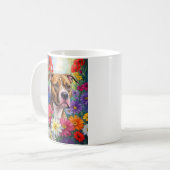 Mug Pitbull dans le jardin des fleurs (Devant gauche)