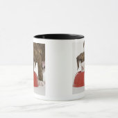 Mug Pitbull de chiot mangeant hors du plat (Centre)