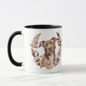 Mug Pitbull Dog Automne Wreath (Gauche)
