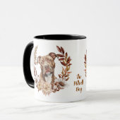 Mug Pitbull Dog Automne Wreath (Devant gauche)