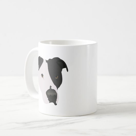Mug Pitbull noir et blanc (Devant gauche)