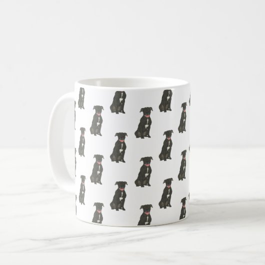 Mug Pitbull Staffy (noir) (Devant gauche)