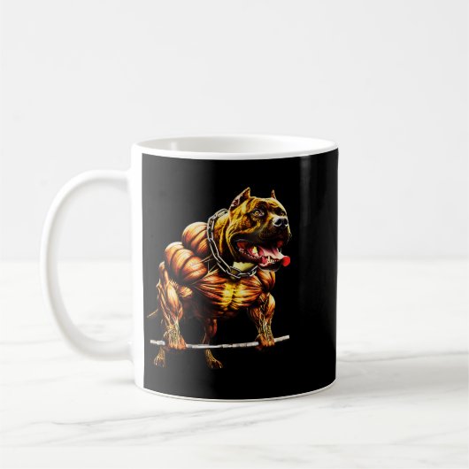 Mug Pitbulle musculaire Levant Bête Gym Animal Str (Gauche)
