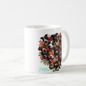 Mug Pittie en bougie de fleurs (Devant droit)