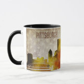 Mug Pittsburgh, horizon de ville d'aquarelle de la PA (Gauche)