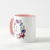 Mug Pivoine de fleur sauvage florale avec le (Devant gauche)