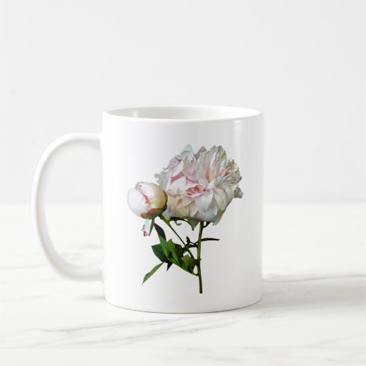 Mug Pivoine rose pâle et bourgeon (Gauche)