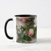Mug pivoines et bois patiné (Gauche)