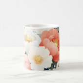 Mug pivoines modernes Floral Oranger chaud et fleurs b (Centre)