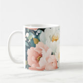 Mug pivoines modernes Floral Oranger chaud et fleurs b (Gauche)