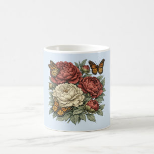 Mug Pivoines & Papillons – Élégant pour la fête des Mè