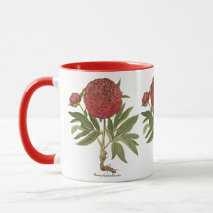 Mug Pivoines Vintage, Fleurs de Pivoine par Basilius B
