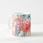 Mug Pix-Dezines Foliage de rouille Turquoise de la jun (Devant gauche)
