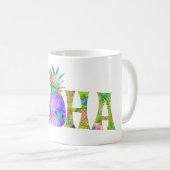 Mug PixDezines Aloha Ananas+Aquarelle Florale (Devant droit)