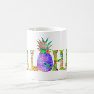 Mug PixDezines Aloha Ananas+Aquarelle Florale