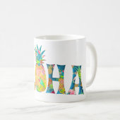 Mug PixDezines Aloha Ananas+Aquarelle Florale (Devant droit)
