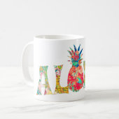 Mug PixDezines Aloha Ananas+Aquarelle Florale (Devant gauche)