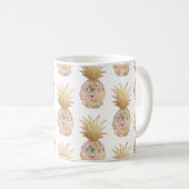 Mug PixDezines Aloha Ananas+Rose+Faux Or (Devant droit)